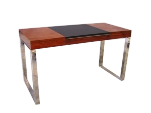 DESK ROSEWOOD LEATHER STEEL 2007 1287a